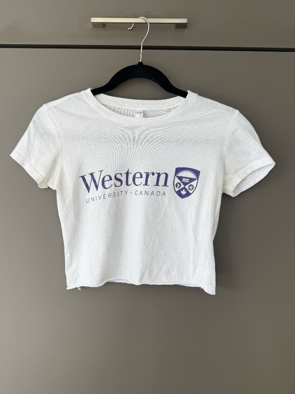 Western University UWO Baby Tee Crop Top | HOCO FOCO Game Day Shirt | Size Small